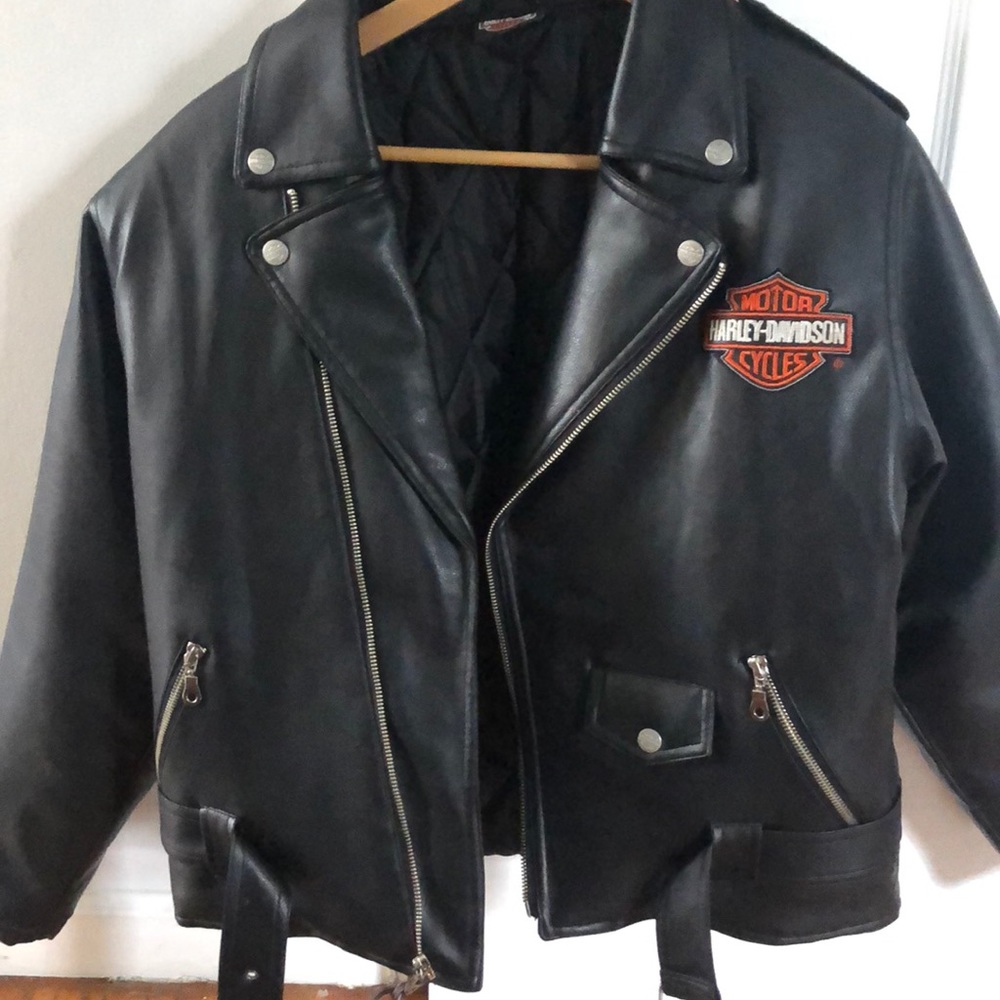 Harley Davidson Faux Leather Embroidered Jacket